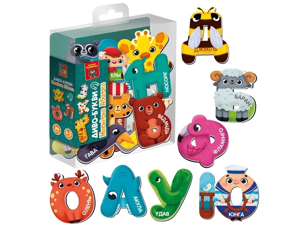 Магнітна гра Диво-букви, Абетка, Vladi Toys