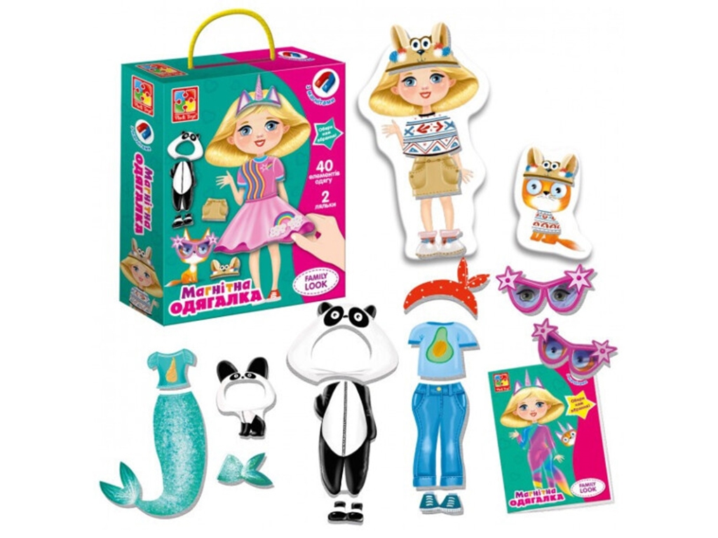 Магнітна гра-одягалка, Family look, 40 елементів, Vladi Toys VT3702-21