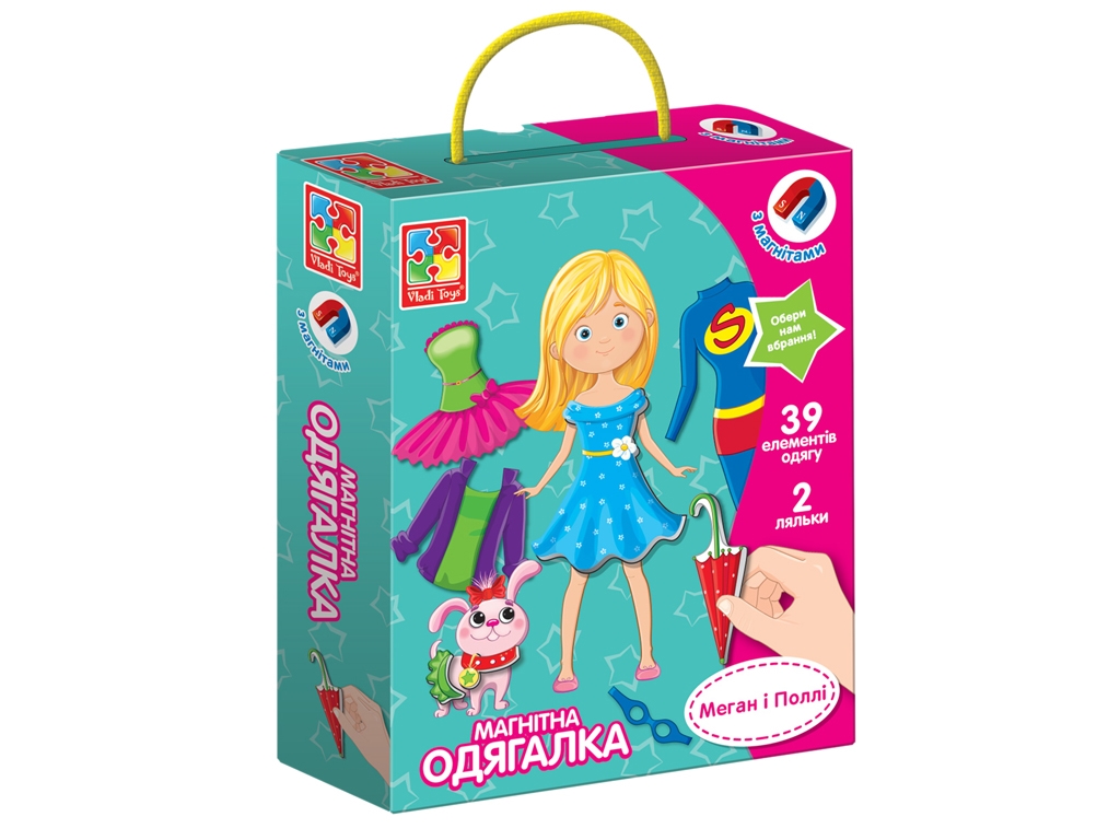 Магнитная одевалка Меган и Полли, Vladi Toys VT3702-11