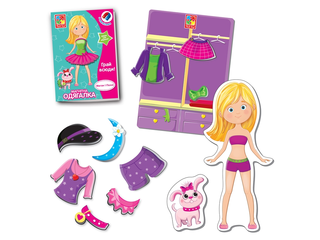 Магнитная одевалка Меган и Полли, Vladi Toys VT3702-11