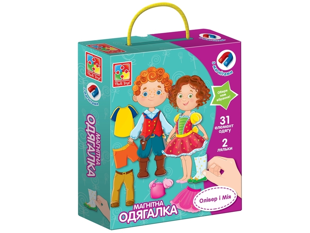 Магнитная одевалка Оливер и Мия, Vladi Toys VT3702-12