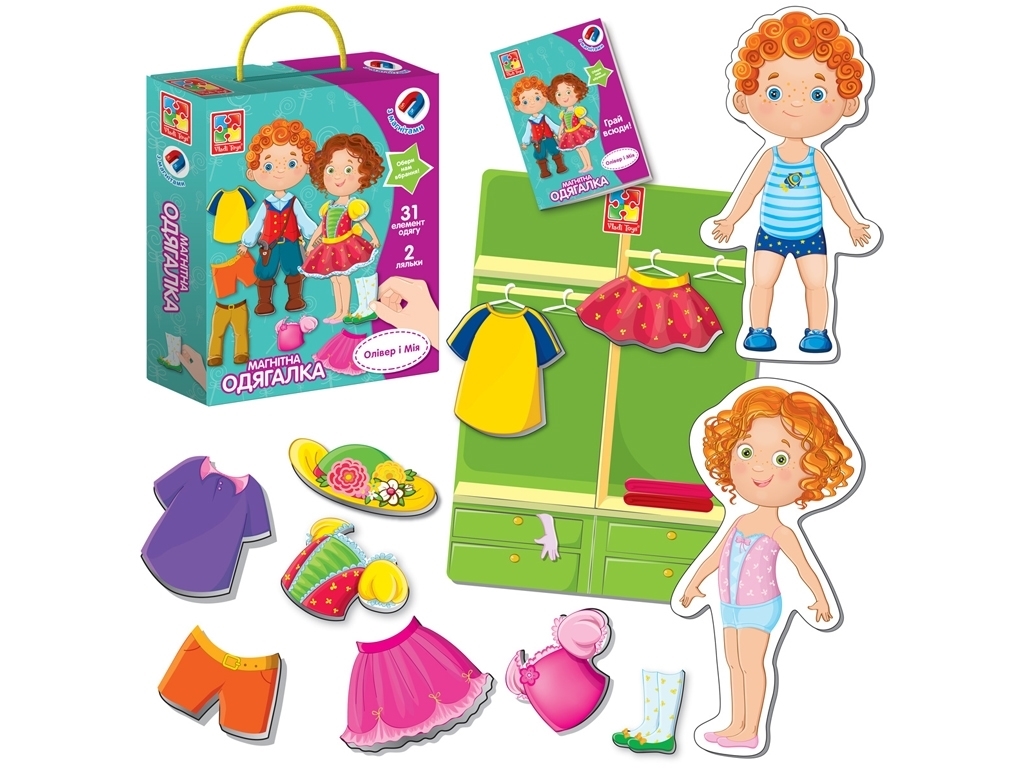 Магнитная одевалка Оливер и Мия, Vladi Toys VT3702-12
