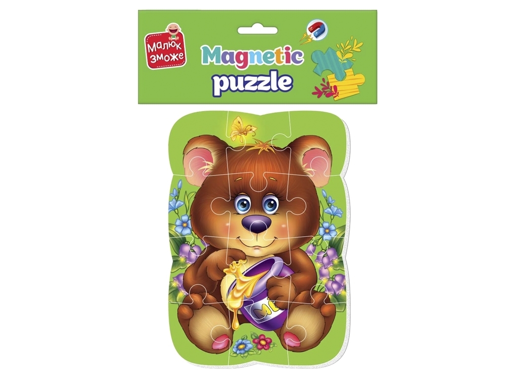 Магнітні пазли А5 Малюк зможе Ведмежа, Vladi Toys