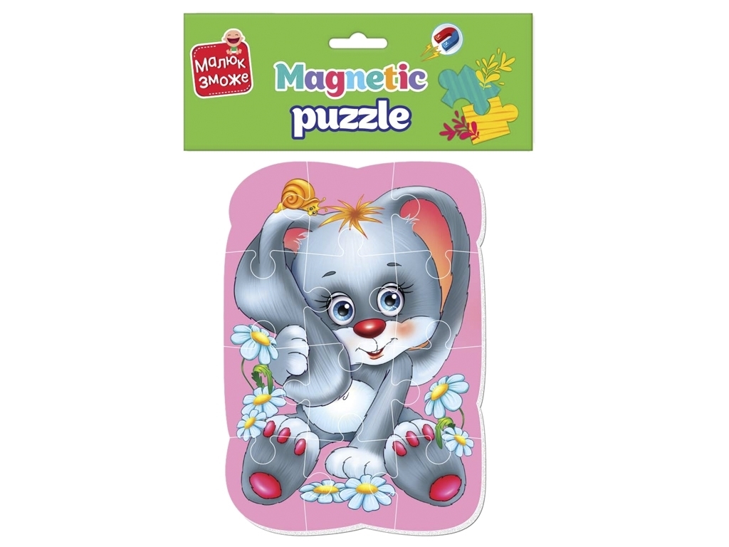 Магнитные пазлы А5 Малыш сможет Зайчик, Vladi Toys