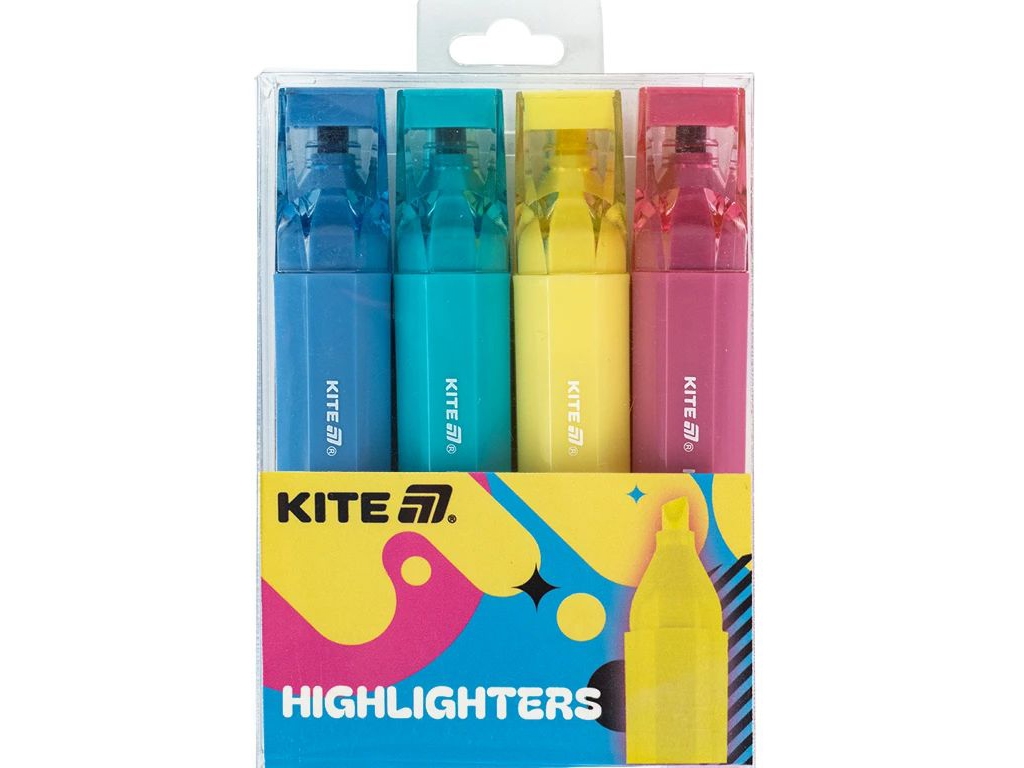Маркер Highlighter Creative Trendy Colors, Набір 4-х кольорів, Kite