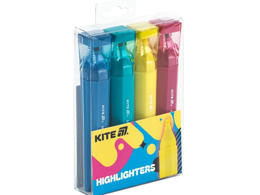 Маркер Highlighter Creative Trendy Colors, Набір 4-х кольорів, Kite