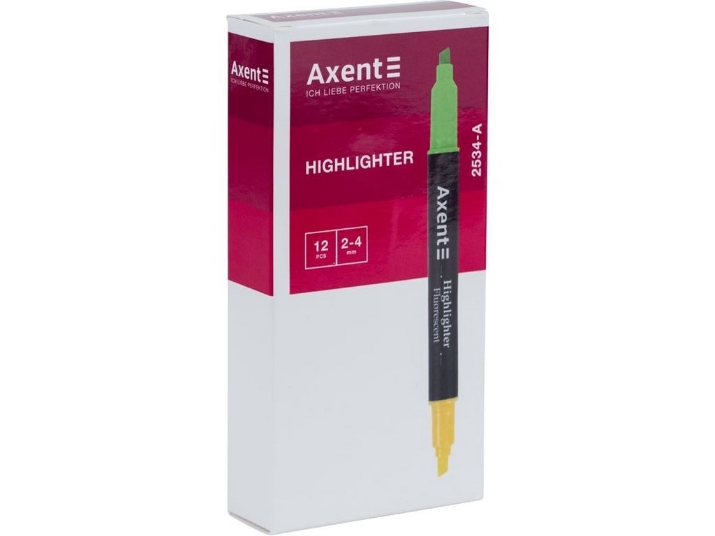 Маркер клиноподібний блакитний+жовтий Highlighter Dual. Axent 2534-02-A