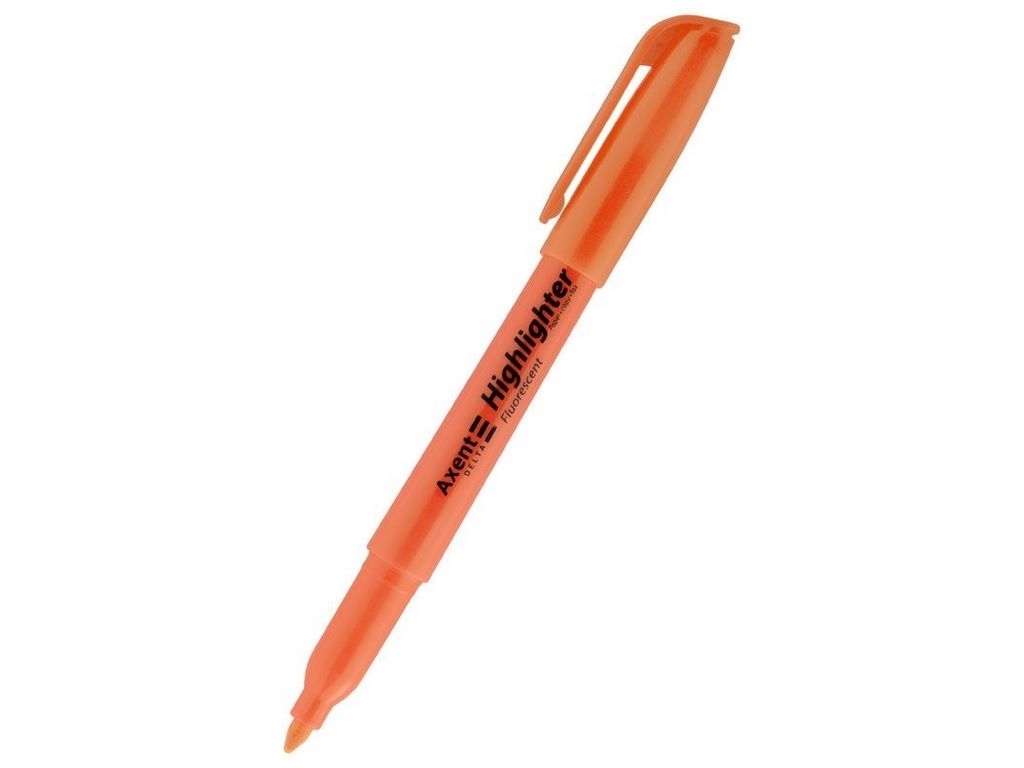 Маркер текстовиділювач Axent Delta Highlighter, помаранчевий, клиноподібний, 2–4 мм