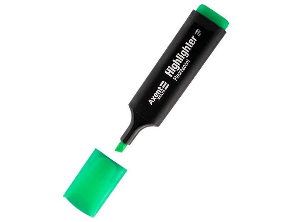 Маркер текстовий Axent Delta Highlighter D2501-04, 1–5 мм, клиноподібний, зелений, Axent
