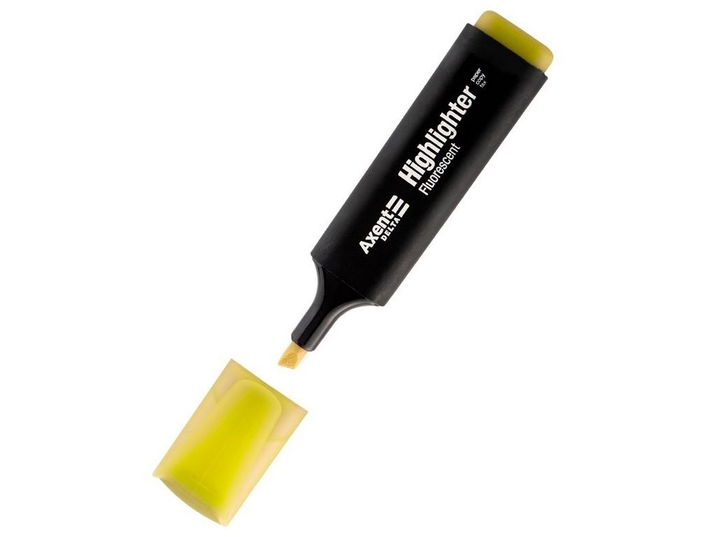 Маркер клиноподібний жовтий Highlighter. Axent Delta D2501-08