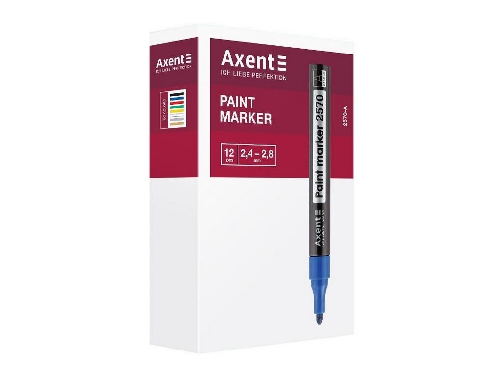 Маркер лакофарбовий круглий Paint золотий 2,4–2,8 мм, Axent