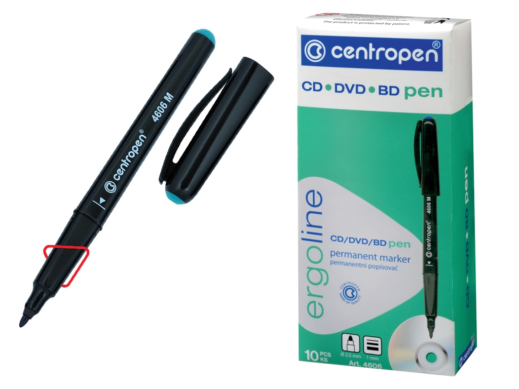 Маркер CD-Pen ergoline зелений 1 мм. Centropen 4606/04
