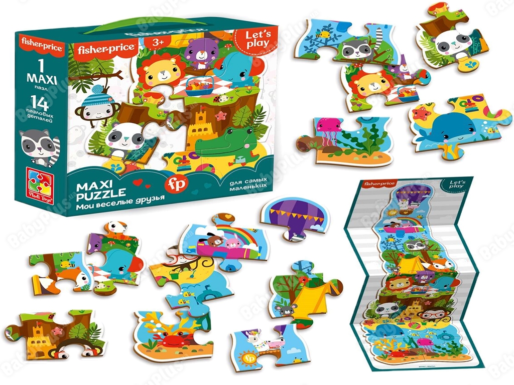 Maxi puzzle Fisher Price, Мої веселі друзі, Vladi Toys