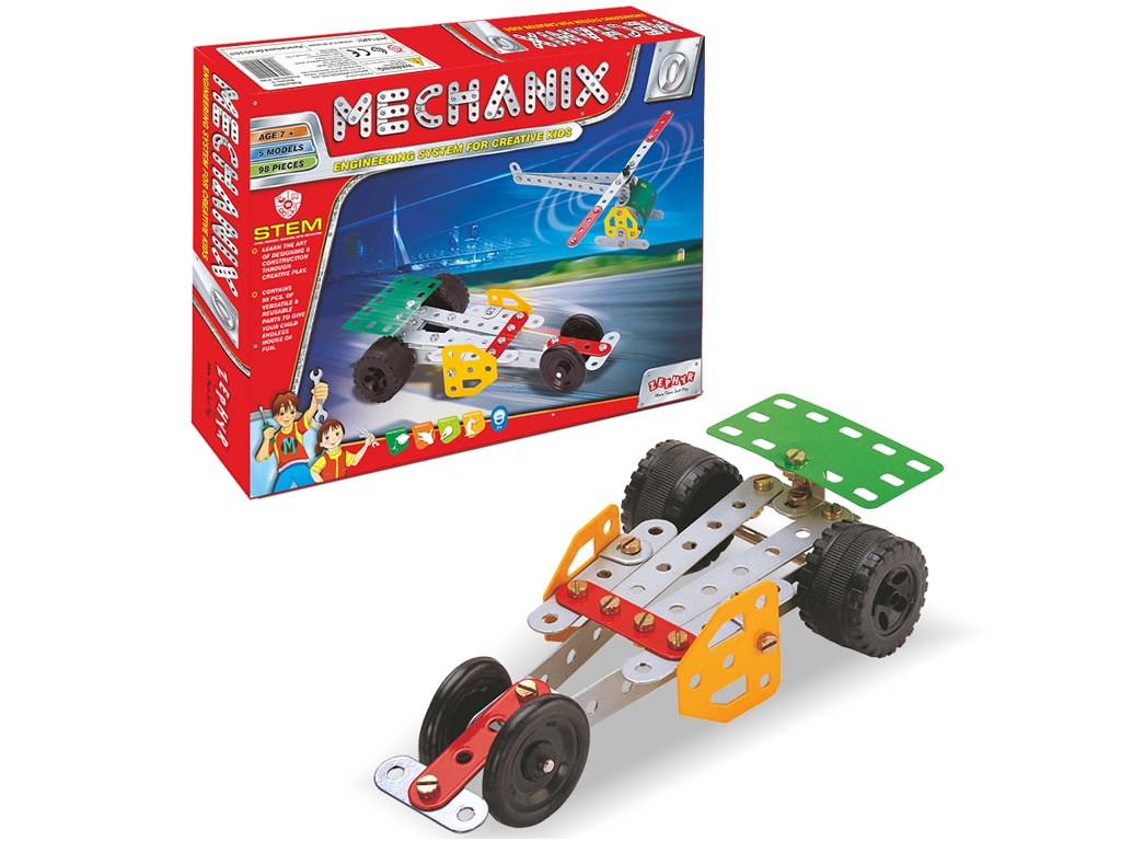 Конструктор металевий машинка Mechanix №0, 98 деталей, 5 моделей, ZEPHYR
