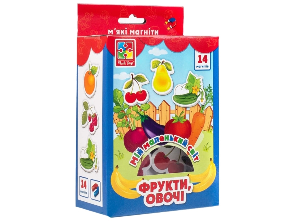 М'які магніти Фрукти, овочі, Vladi Toys
