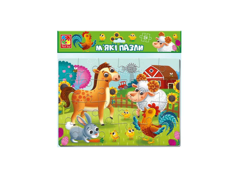 М'які пазли А4 Ферма, 24 елемента, Vladi Toys