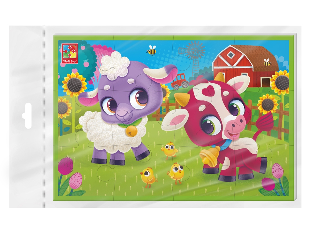 М'які пазли А5, Корівка та овечка, Vladi Toys