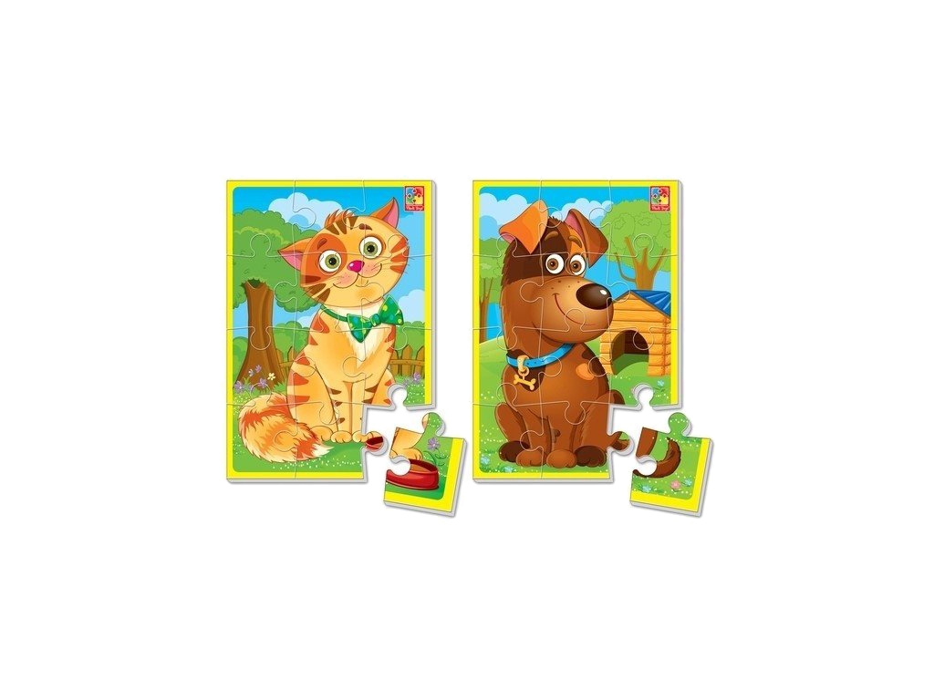 Мягкие пазлы А5 Котик и песик, Vladi Toys