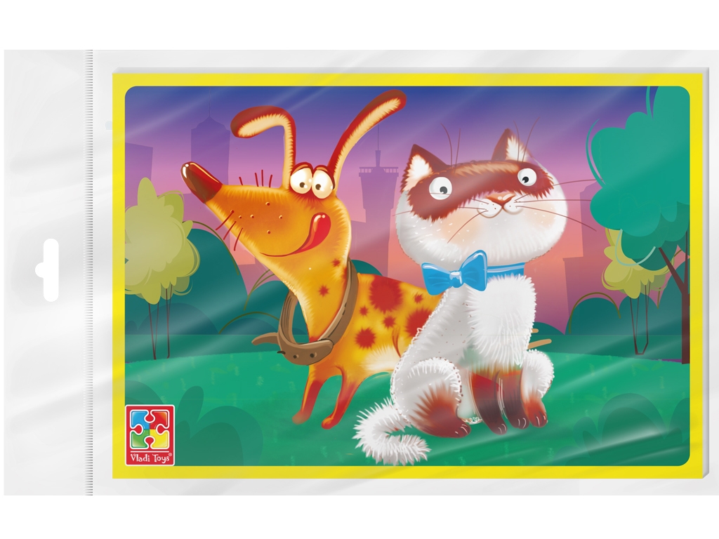 Мягкие пазлы А5, Котик и собачка, Vladi Toys
