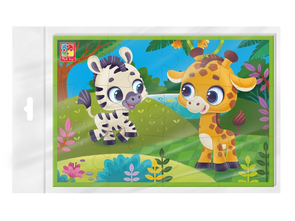 М'які пазли А5, Зебра та жираф, Vladi Toys