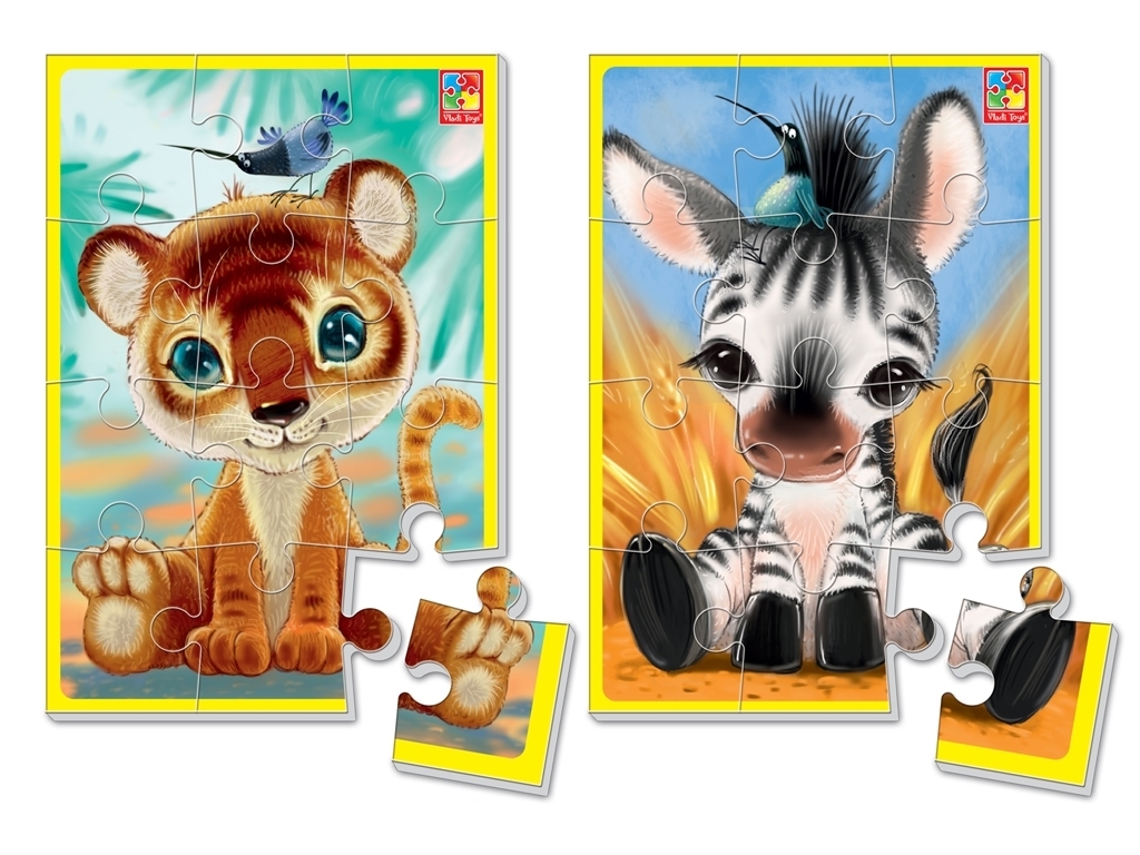 Мягкие пазлы А5 Зебра и львенок, Vladi Toys