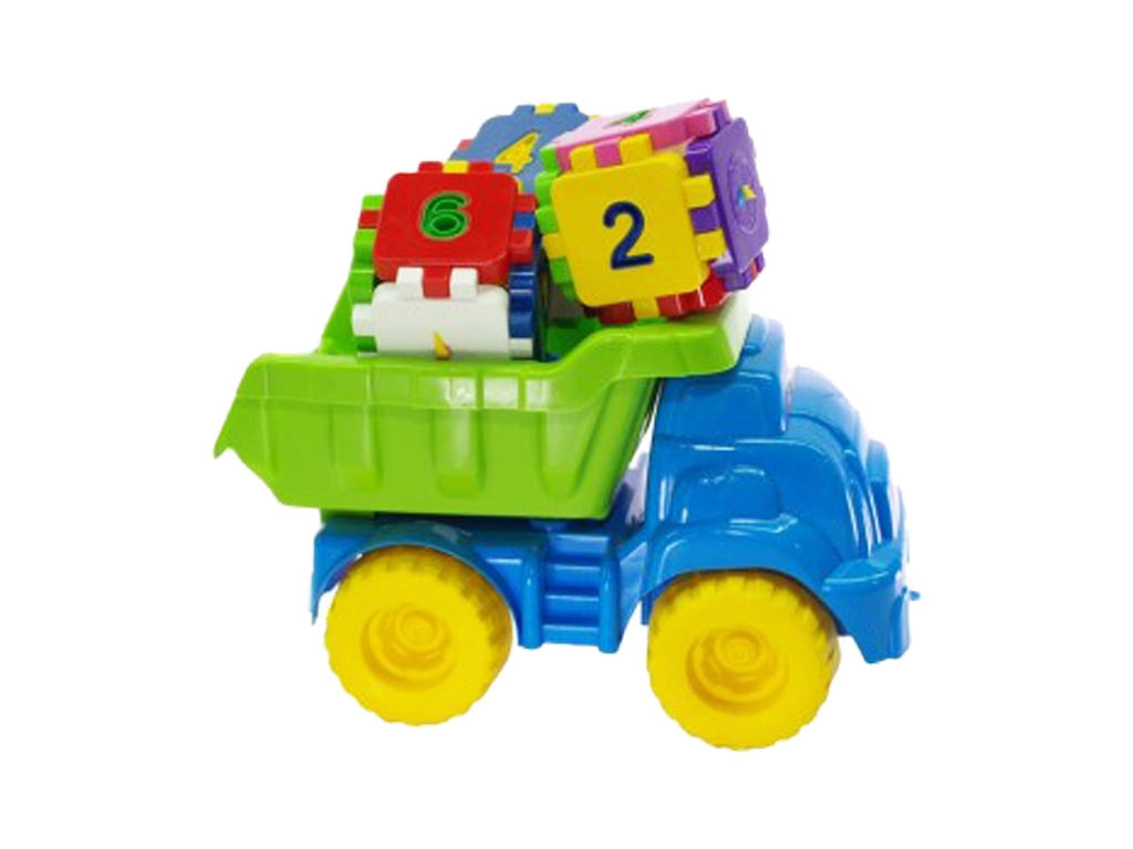 Набор для песочницы с машинкой Смайлик и конструктором, 33×20×20 см, Doloni Toys