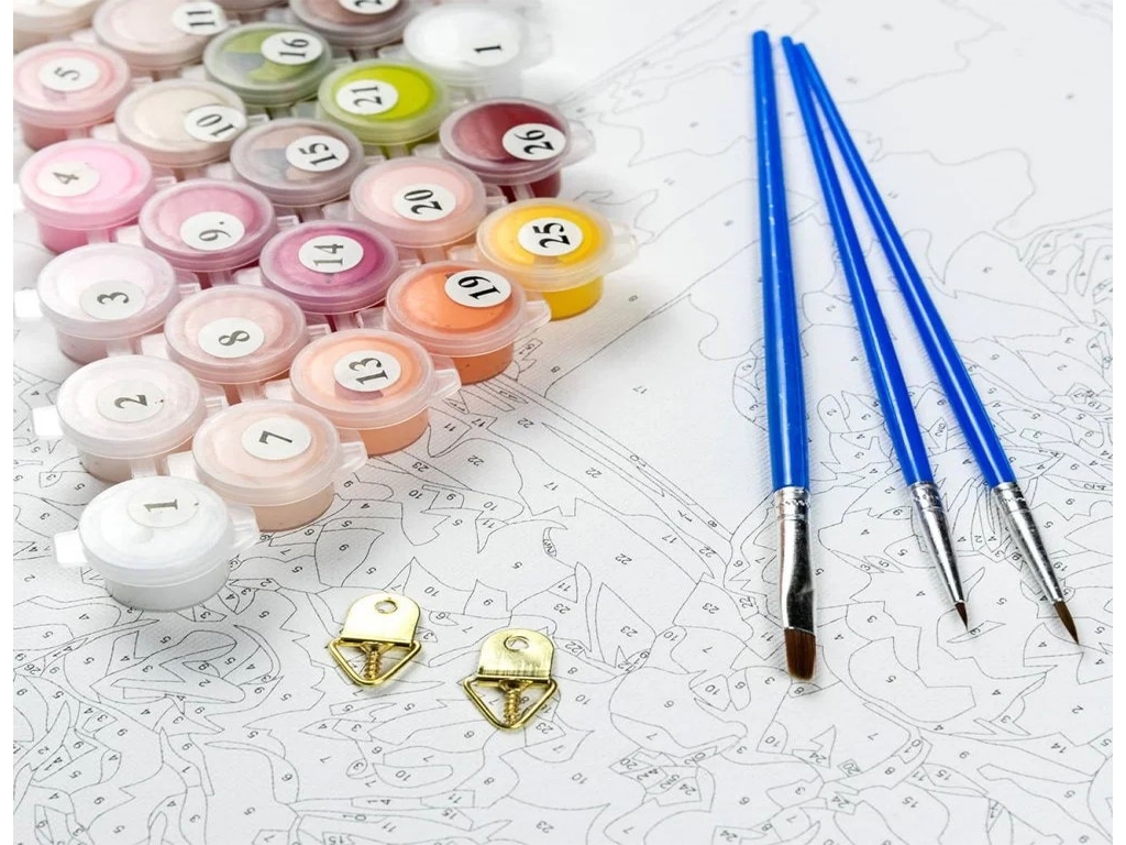 Набор для росписи по номерам Gray, gold and white 40х50 см, Strateg