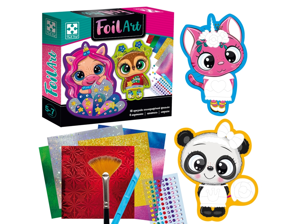 Набір для творчості Foil Art, Чарівні тваринки, Vladi Toys