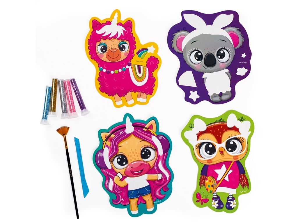 Набор для творчества картины из глитера Блестящие зверьки, Vladi Toys VT4501-11