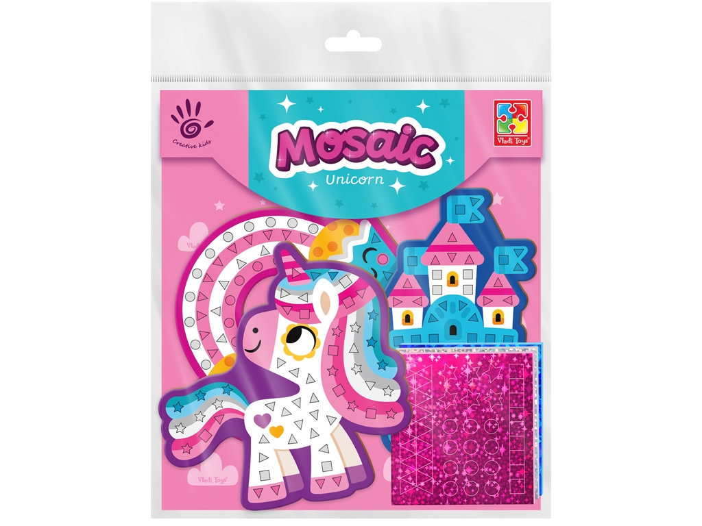 Набор для творчества мягкая мозаика Единорог, создание аппликации, Vladi Toys