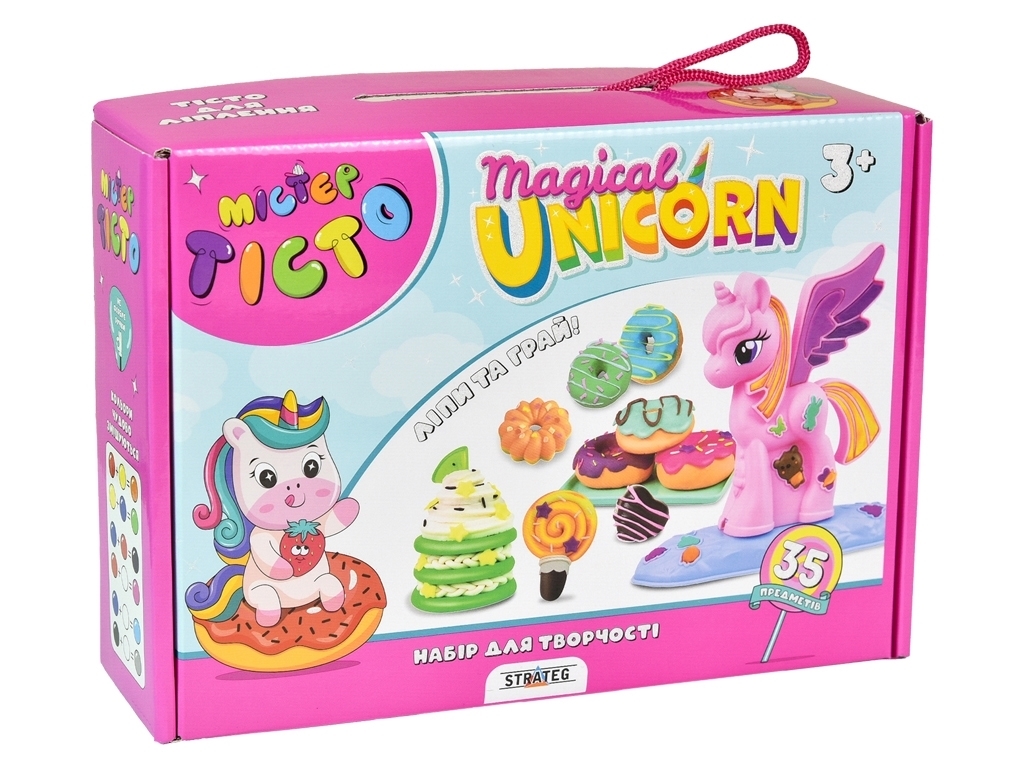 Набір для творчості тісто для ліплення Mister Tisto Magical Unicorn, з формами та фігуркою, Strateg