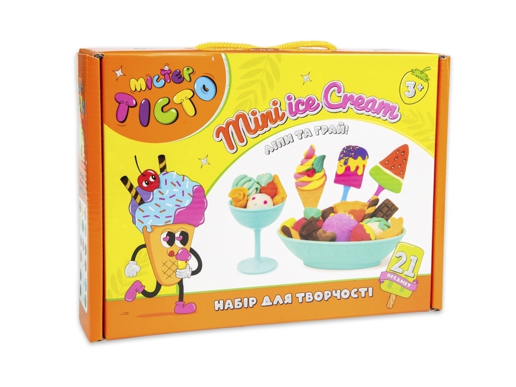 Набір для творчості тісто для ліплення Mister Tisto Mini Ice Cream, з формами, Strateg