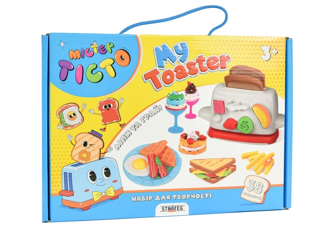 Набір для творчості тісто для ліплення Mister Tisto My Toaster, з тостером та формами, Strateg
