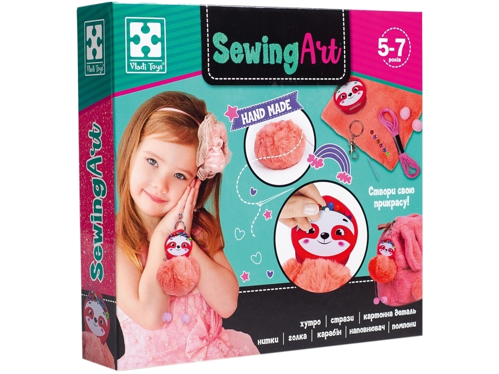 Набор для творчества Sewing art, Sloth, Vladi Toys VT4205-07 (укр)
