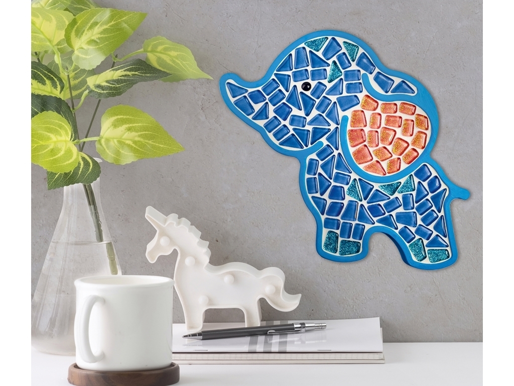 Мозаика стеклянная Слоник, ручная сборка, Mosaaaro