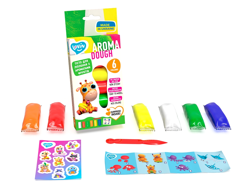 Набір тесту для ліплення Aroma Assorted. ТМ LOVIN'DO 41199. 6 кольорів.