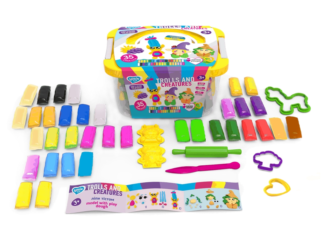 Набір тісто для ліплення Trolls and creatures box. ТМ LOVIN'DO 41220