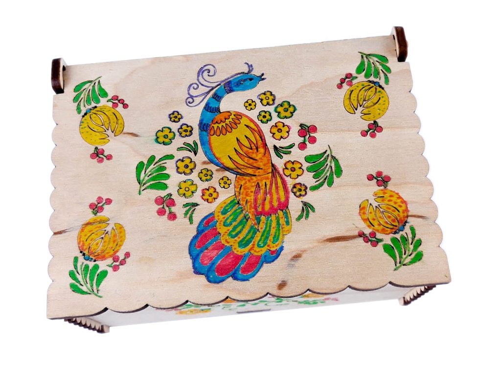Шкатулка нова, Петриківський розпис, ZIRKA