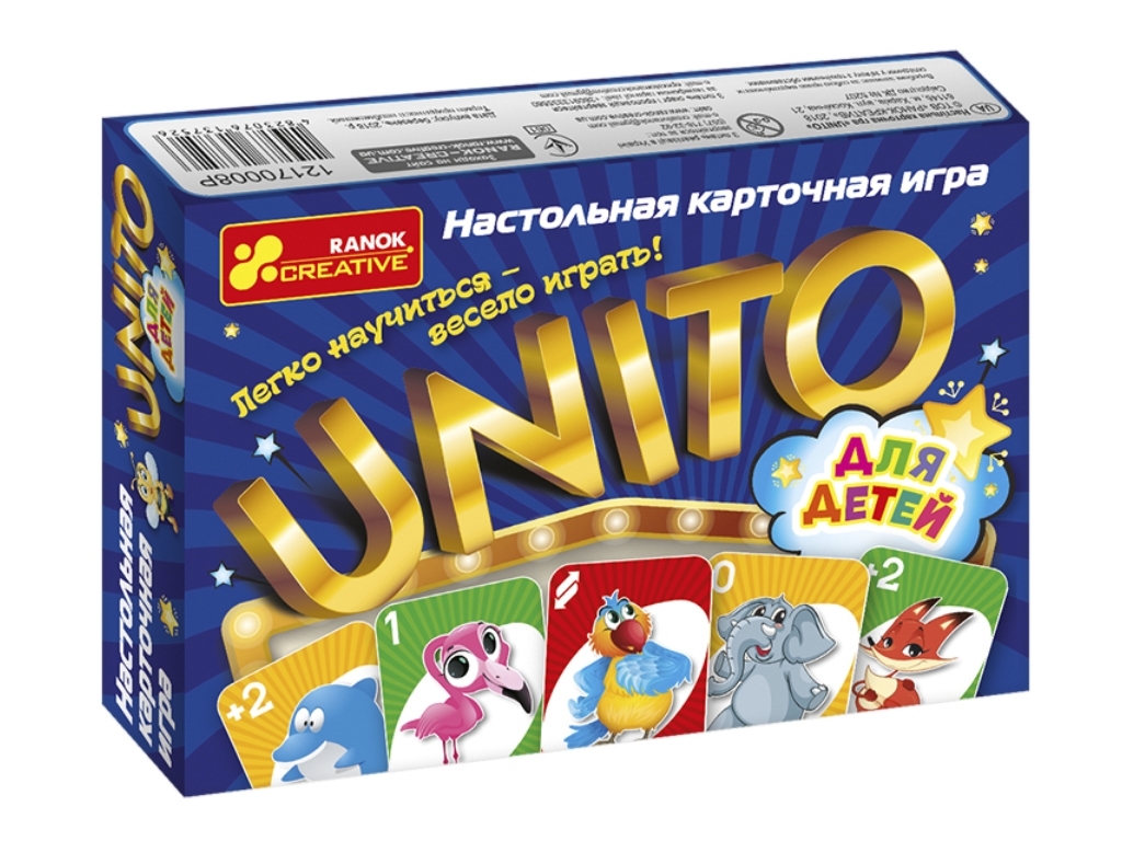 Настільна гра карткова UNITO для дітей, 17 см, швидкість реакції, Ranok Creative
