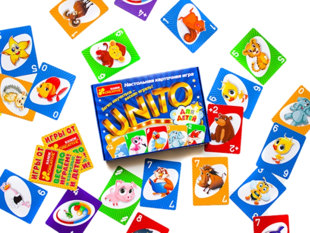 Настільна гра карткова UNITO для дітей, 17 см, швидкість реакції, Ranok Creative