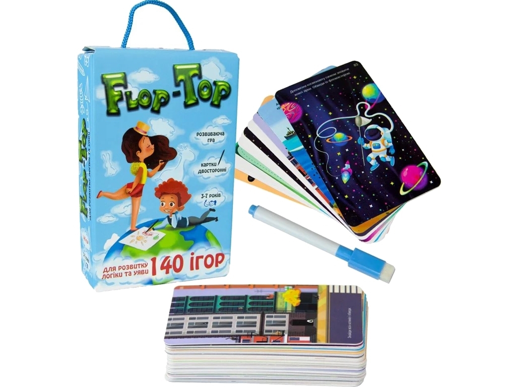 Настольная развивающая игра Flop-Top, 40 игр, логика и внимание, Strateg