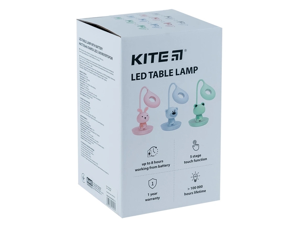 Настольная лампа белая LED с аккумулятором Bear, Kite