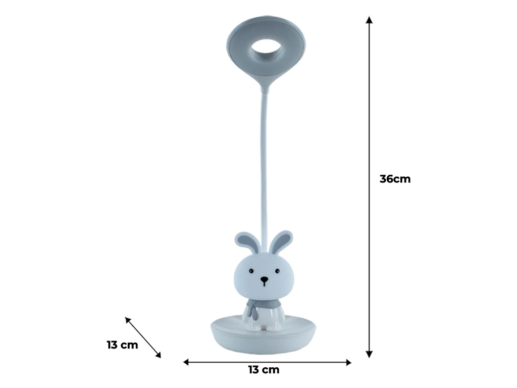 Настольная лампа белая LED с аккумулятором Bunny, Kite