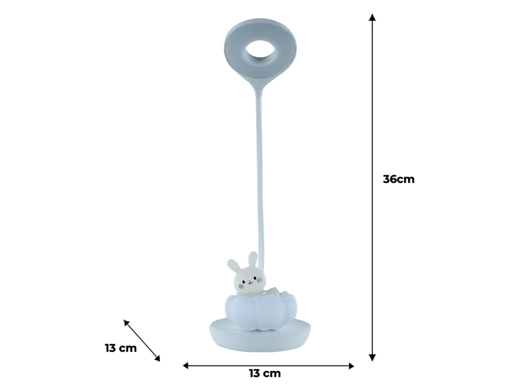 Настільна лампа біла LED з акумулятором Cloudy Bunny, Kite