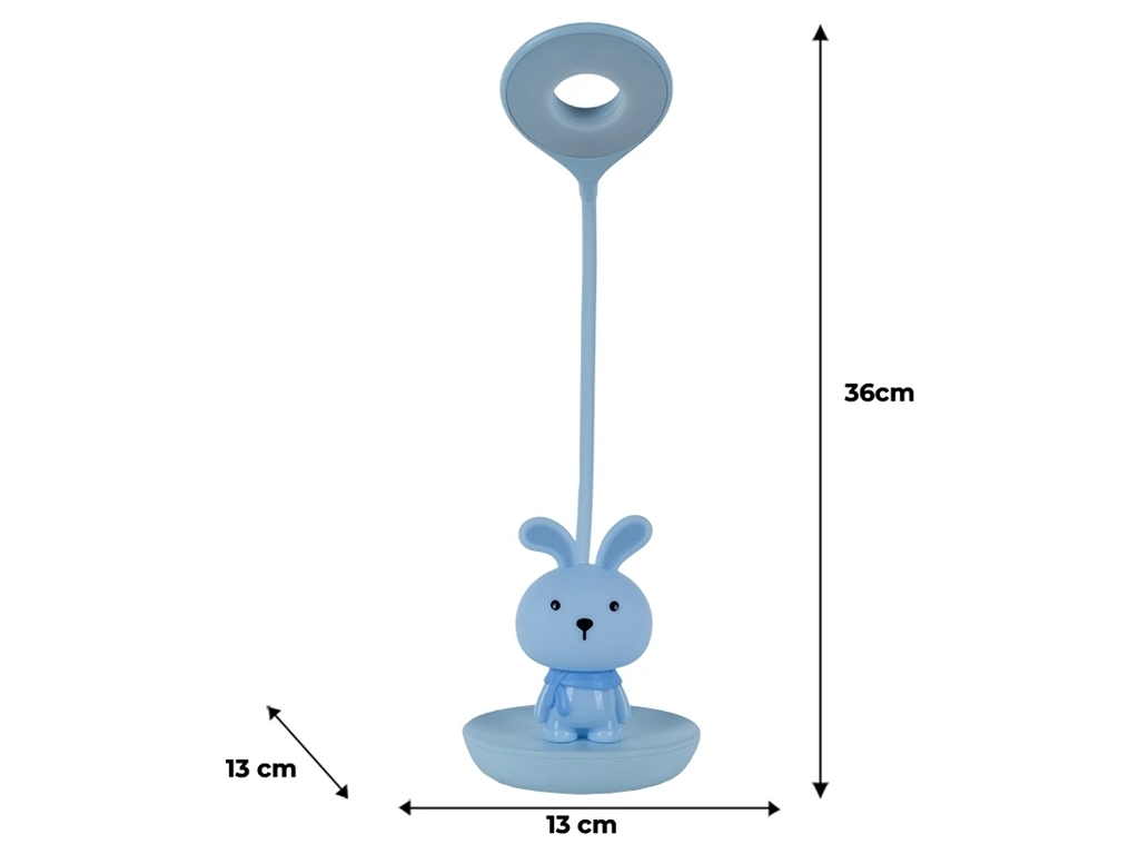 Настільна лампа блакитна LED з акумулятором Bunny, Kite