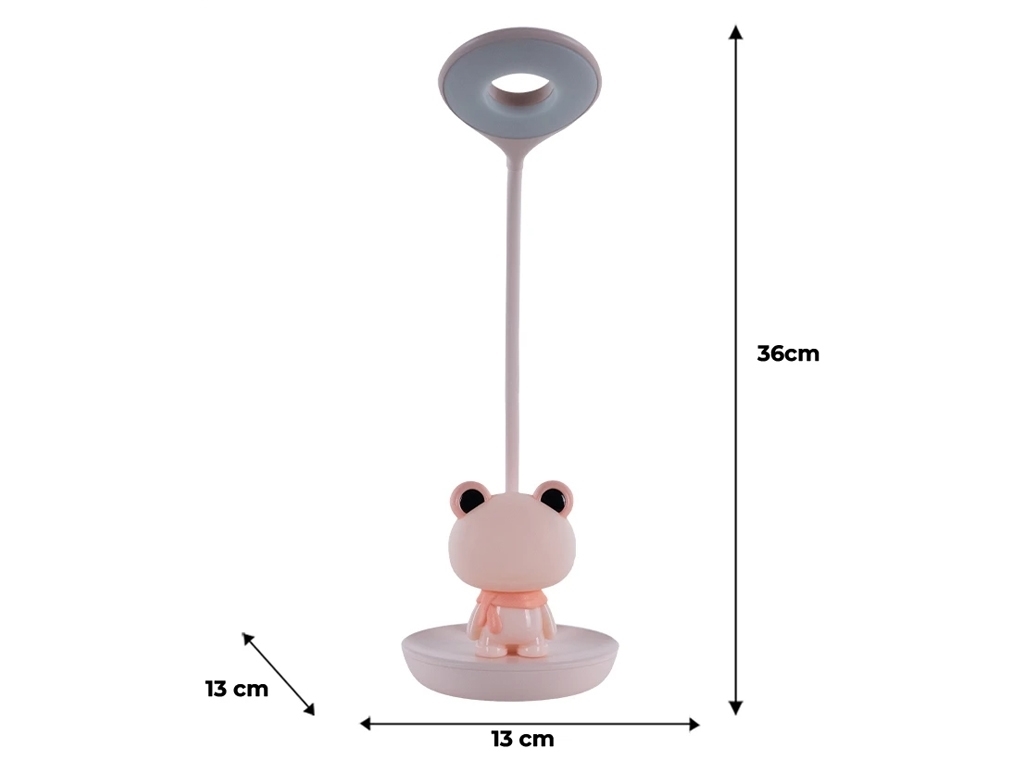 Настольная лампа розовая LED с аккумулятором Froggy, Kite