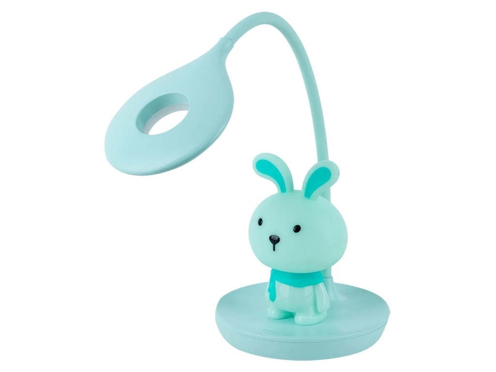 Настольная лампа зеленая LED с аккумулятором Bunny, Kite