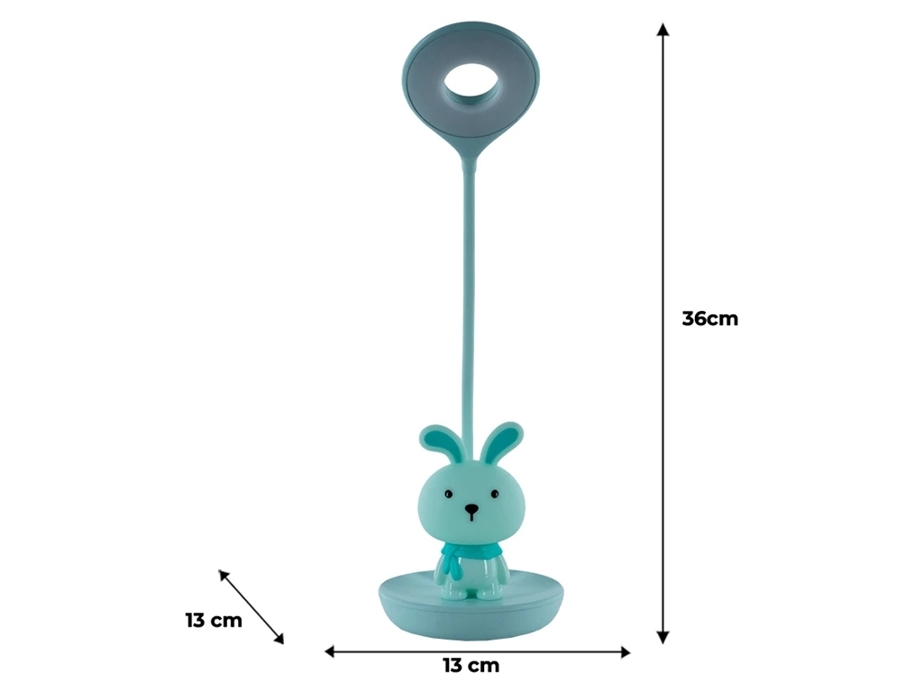 Настольная лампа зеленая LED с аккумулятором Bunny, Kite
