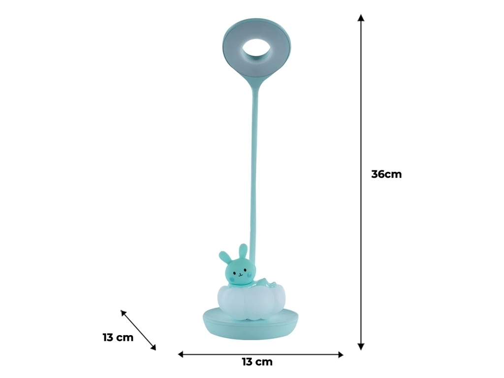 Настольная лампа зеленая LED с аккумулятором Cloudy Bunny, Kite