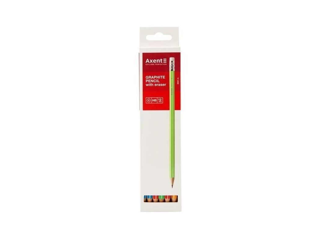 Карандаш графитный НВ 12шт. Axent 9001/12-A. Цена за упаковку.